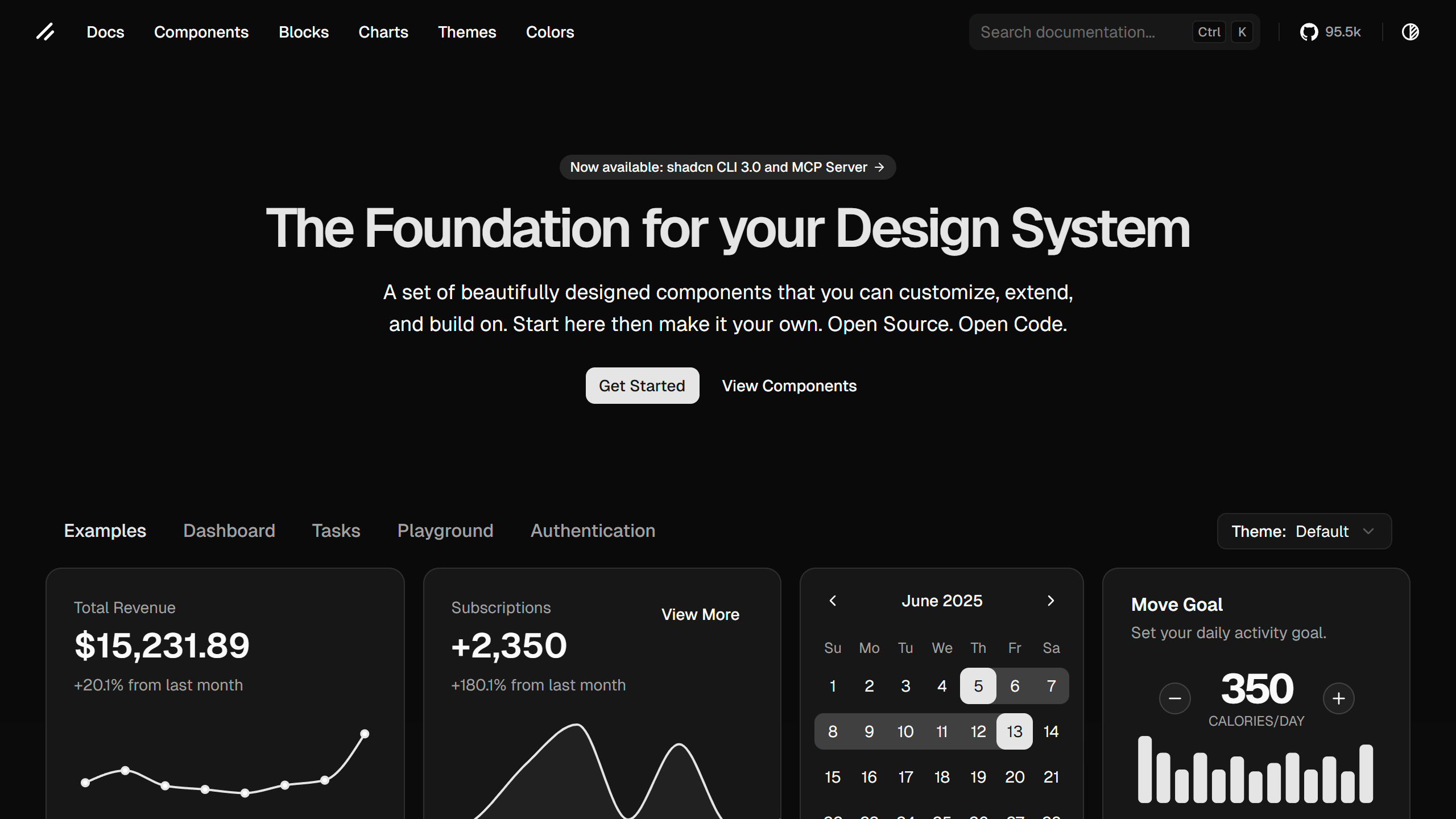 Shacdn UI homepage - The Modern Component Library Revolution